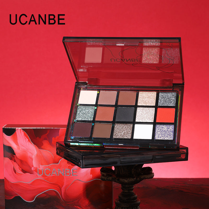 UCANBE 15色 眼影盤 紅袍
