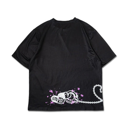 BLOODネロ T 原宿系 サブカル バニー パンク ロック サイバー 大きいサイズ ユニセックス  BLACK/PURPLE