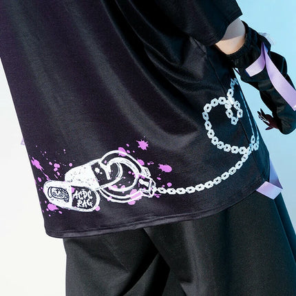 BLOODネロ T 原宿系 サブカル バニー パンク ロック サイバー 大きいサイズ ユニセックス  BLACK/PURPLE