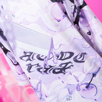 LOVE GIRL Tシャツ 地雷系 病みかわいい ダーク パンク 原宿系  ブラック/パープル