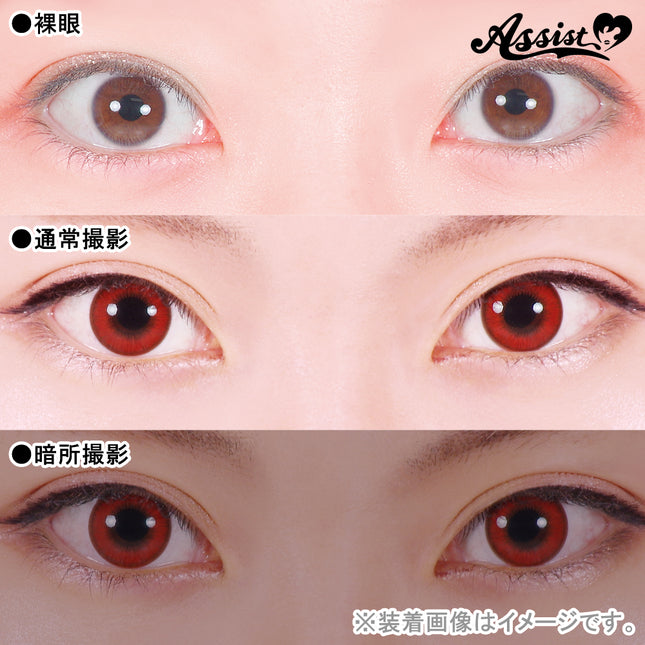 Assist Shutella 1-Day Disposable Cosplay Contact Lenses (1 box of 6 lenses) Public Red