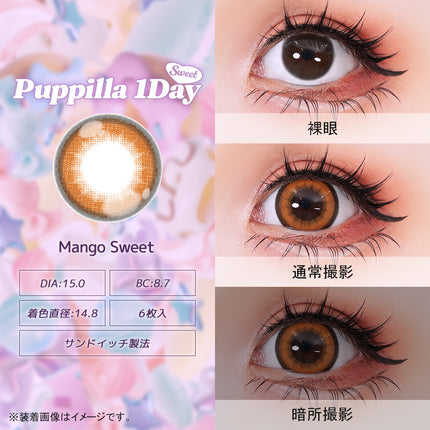 15.0mm Puppilla Sweet 1Day Mango Sweet 日本Cosplay 日拋隱形眼鏡