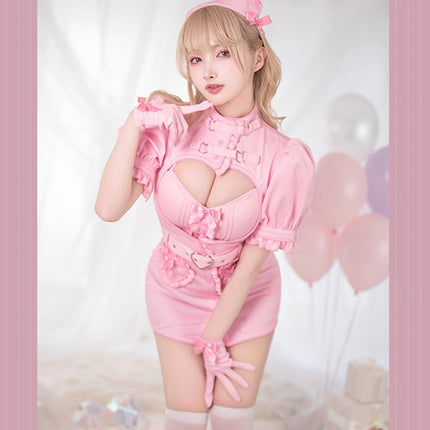 日本直送 4~7天【Malymoon】甜美系護士裝 (粉紅) 日牌角色扮演派對服裝 #9924-2