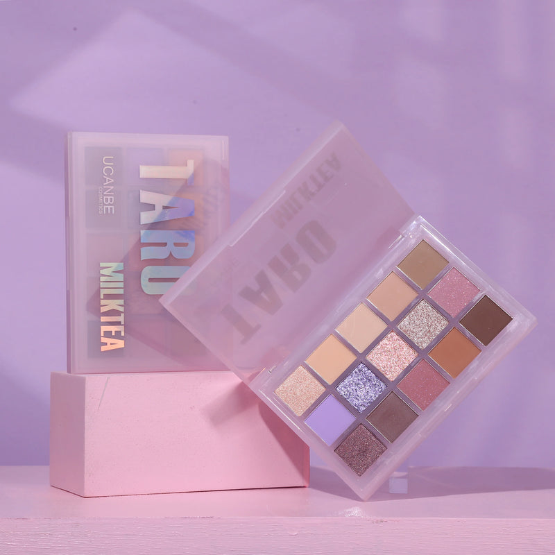 UCANBE 15-Color Eyeshadow Palette Taro Milk Tea (Korean Purple)