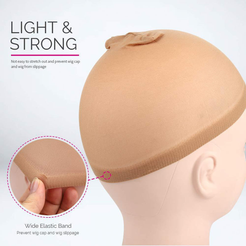 Wig Stocking Caps, Flesh-Colored (6-pack)