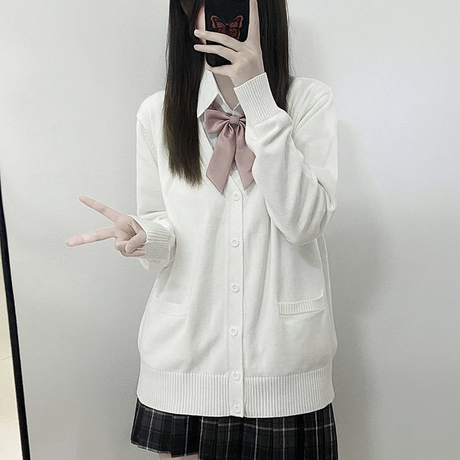 Japanese preppy style women's cardigan JK uniform