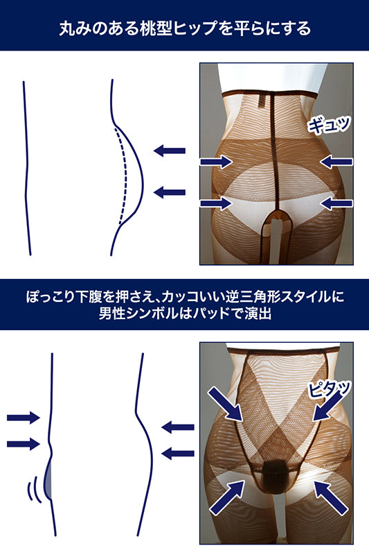 Japan CLASSE Men's Body-Shaping Compression Shorts (S/M/L/XL/XXL)
