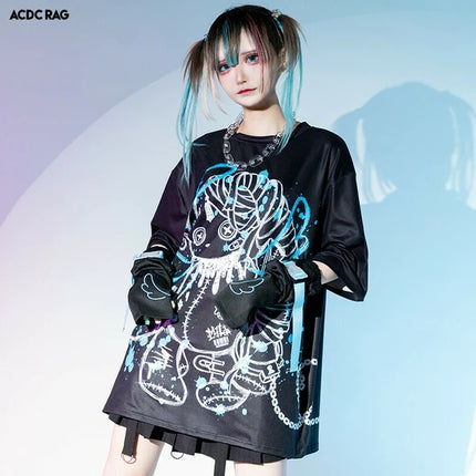 BLOODミル T 原宿系 サブカル バニー パンク ロック サイバー 大きいサイズ ユニセックス