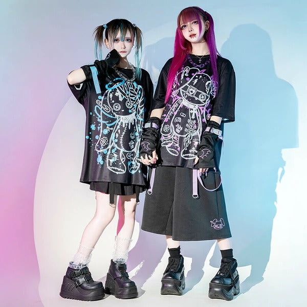 BLOODミル T 原宿系 サブカル バニー パンク ロック サイバー 大きいサイズ ユニセックス